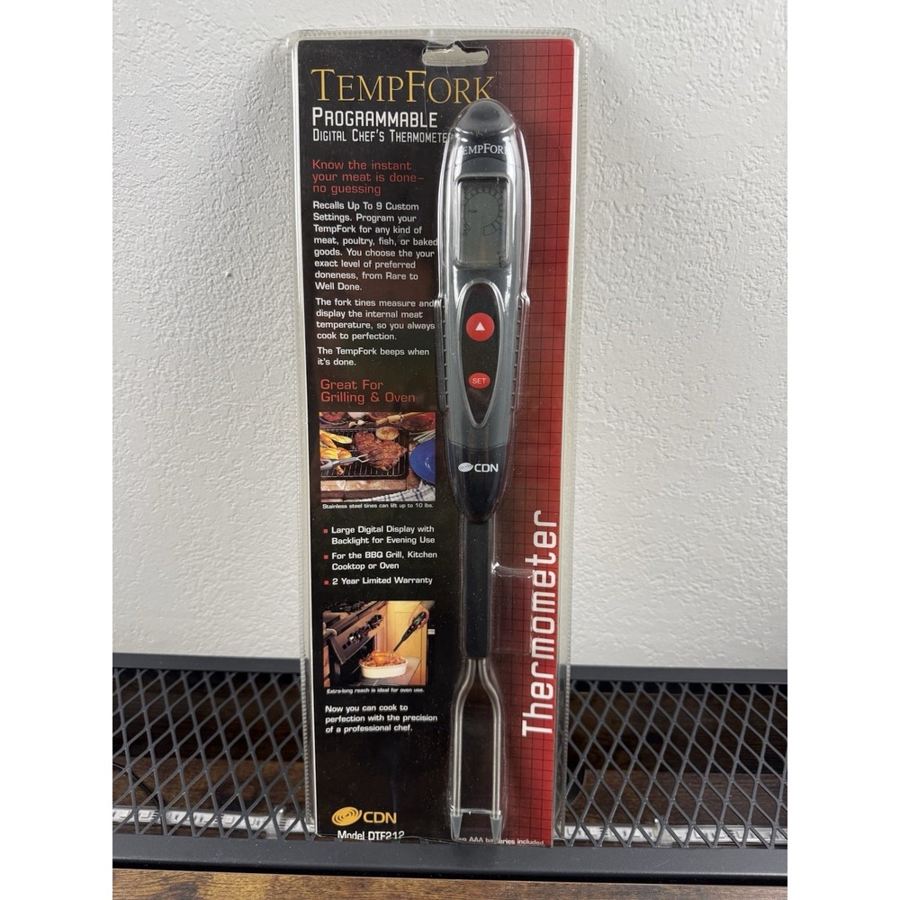 VTG‎ 2000 CDN TempFork DTF212 Digital Meat Thermometer Fork Programmable Grill